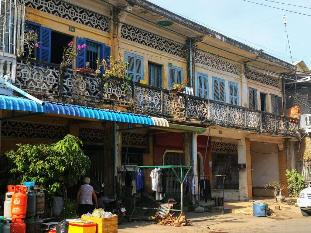 kampot french buildings